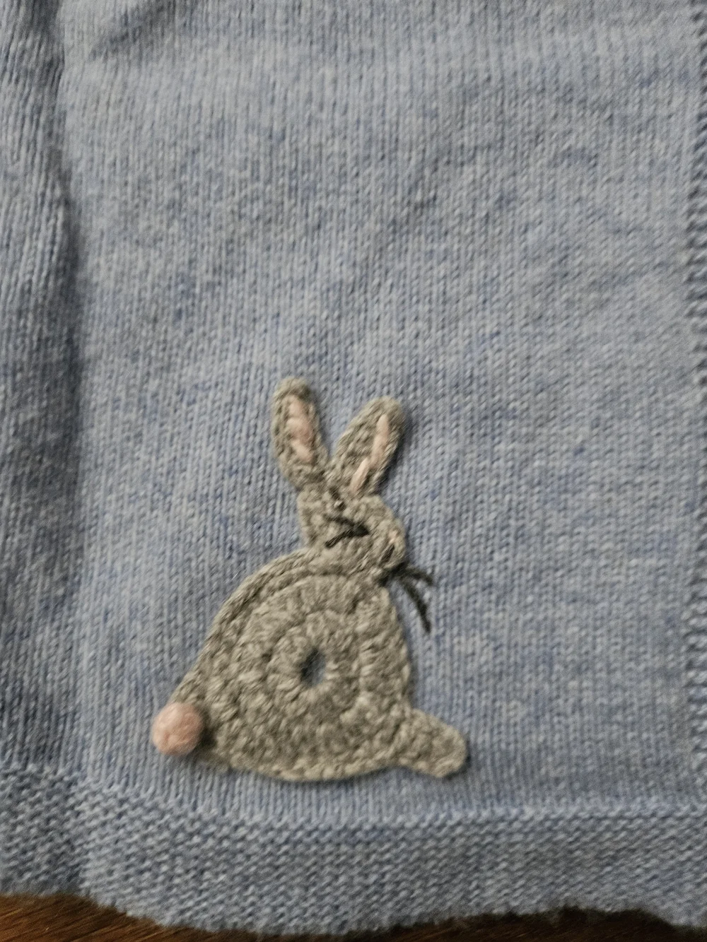 Baby Boden Blue Knit Bunny Cardigan